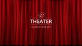 Background with red theater curtains closed Royalty Free Stock Photo